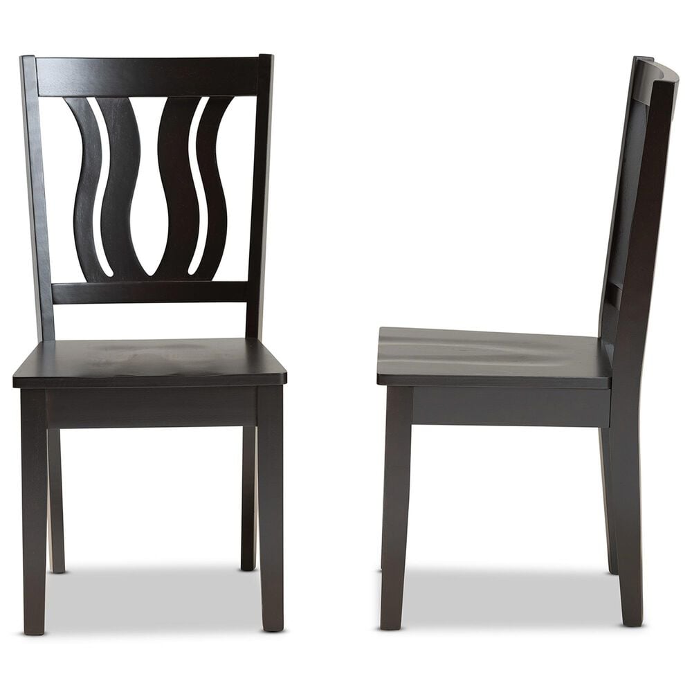 Baxton Studio Fenton Side Chair in Dark Brown (Set of 2), , large
