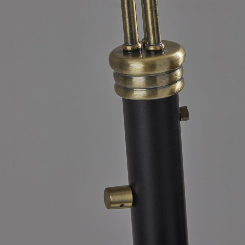 Adesso Bergen 3-Arm Arc Lamp in Black and Antique Brass, , large