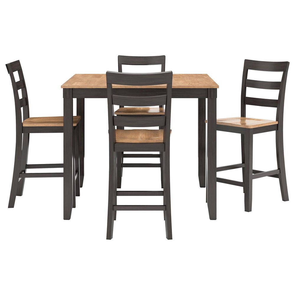 Ashley Gesthaven 5-Piece Counter Height Dining Set in Light Natural and Dark Brown, , large