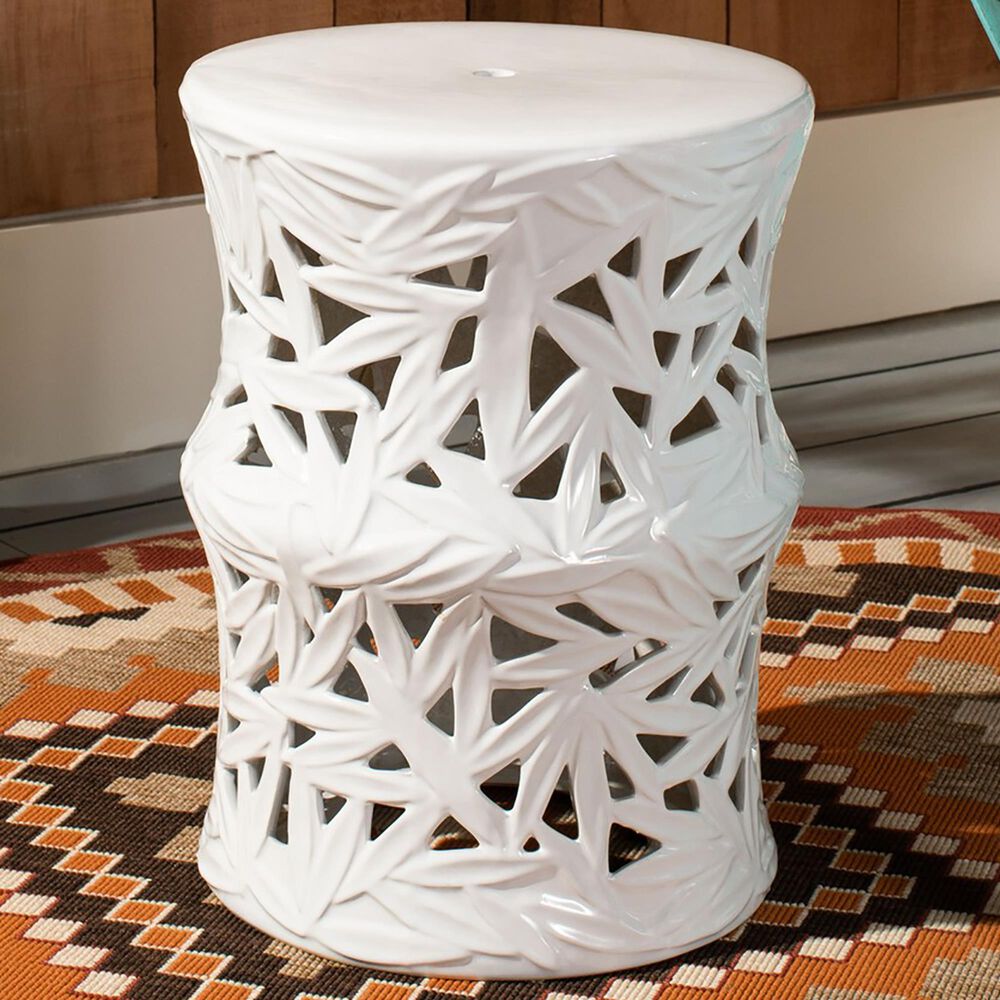 Safavieh Granda Garden Stool in White, , large