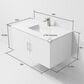 Lexora Home Geneva 36" Single Bathroom Vanity in Glossy White with 2 cm White Quartz Top and Rectangular Sink, , large