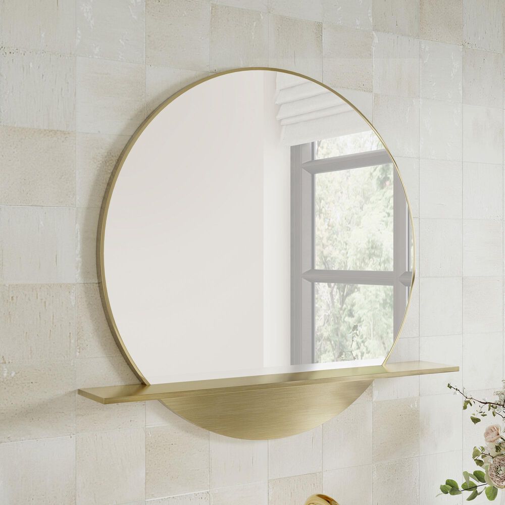 James Martin Platform 24&quot; Round Mirror in Radiant Gold, , large