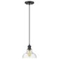 Golden Lighting Carver 1-Light Pendant with Clear Shade in Matte Black, , large