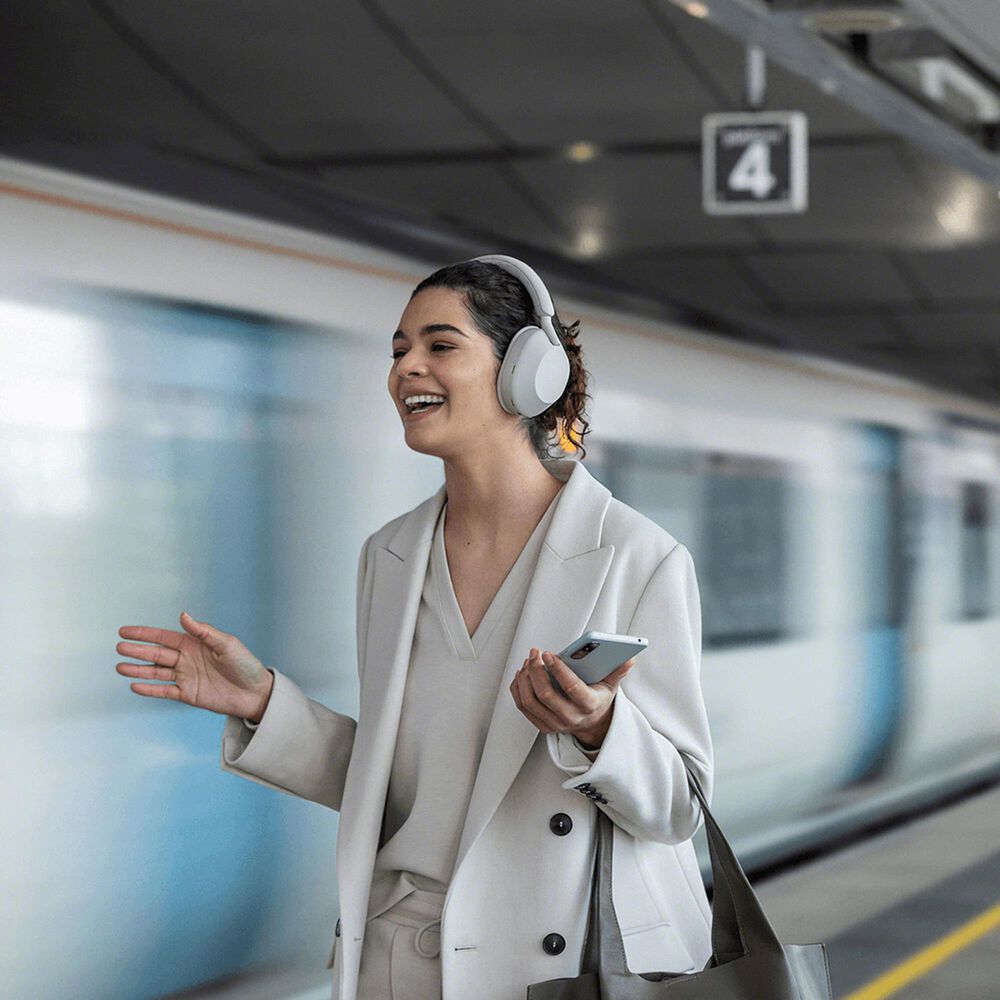 Sony Wireless Industry Leading Noise Canceling Headphones in Silver, , large