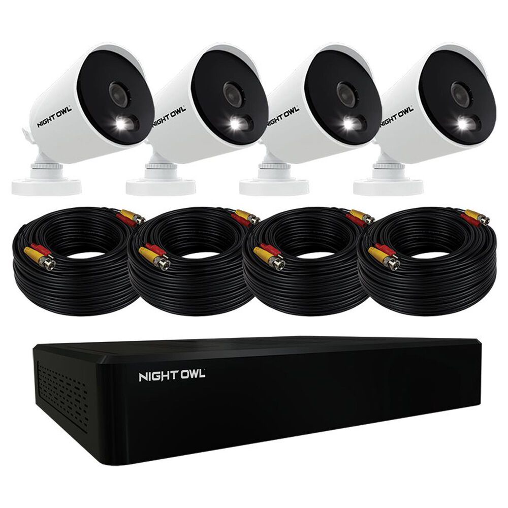 Night Owl 16 Channel 1080p Wired Security System With 1tb Hard Drive And 4 1080p Wired Spotlight Cameras In White Nebraska Furniture Mart