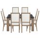 CANAD Loft 9-Piece Square Dining Set in Smoked and Pecan Washed, , large