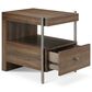 Nicolette Home Baxton Rectangular End Table in Sienna Ridge and Brushed Pewter, , large
