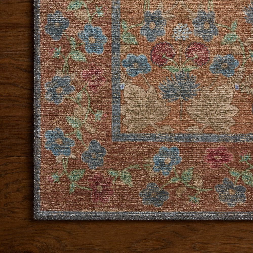 Rifle Paper Co. x Loloi Edinburgh Cinnamon and Multicolor 3'6" x 5'6" Area Rug, , large