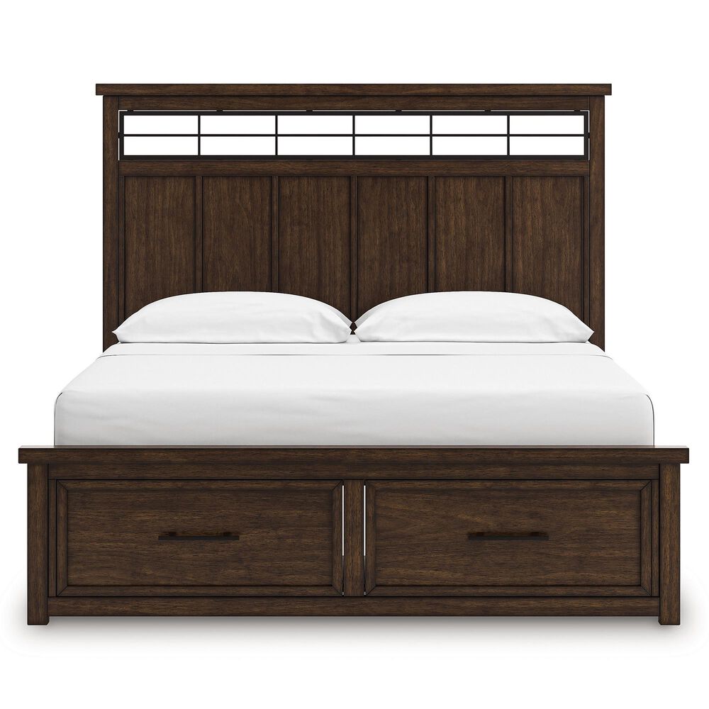 Ashley Taffenbrook King Storage Bed in Medium Brown, , large