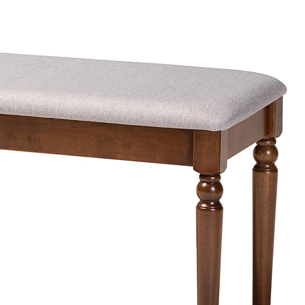 Baxton Studio Giovanni Dining Bench in Walnut Brown, , large