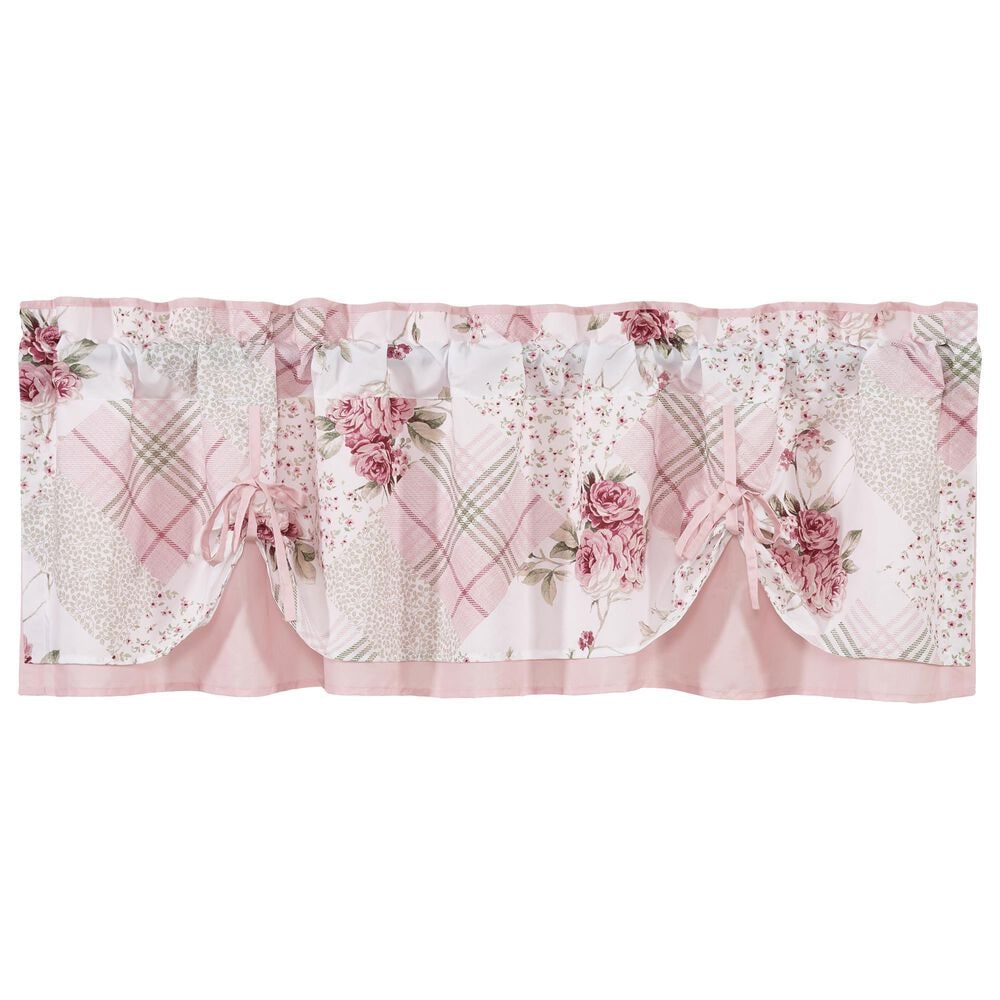 J. Queen New York Bungalow 72" x 18" Tie Up Window Valance in Rose, Pink and White, , large