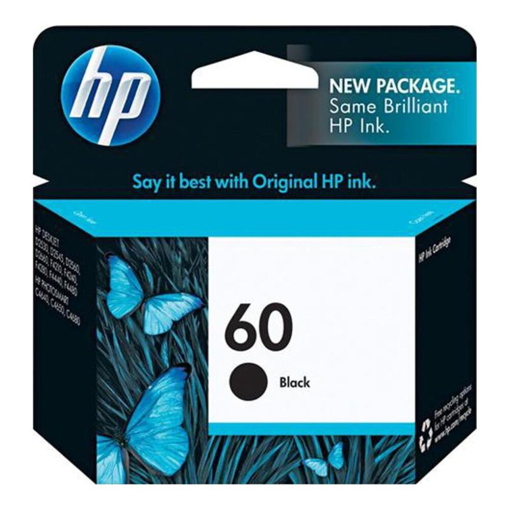 HP 60 Black Original Ink Cartridge, , large