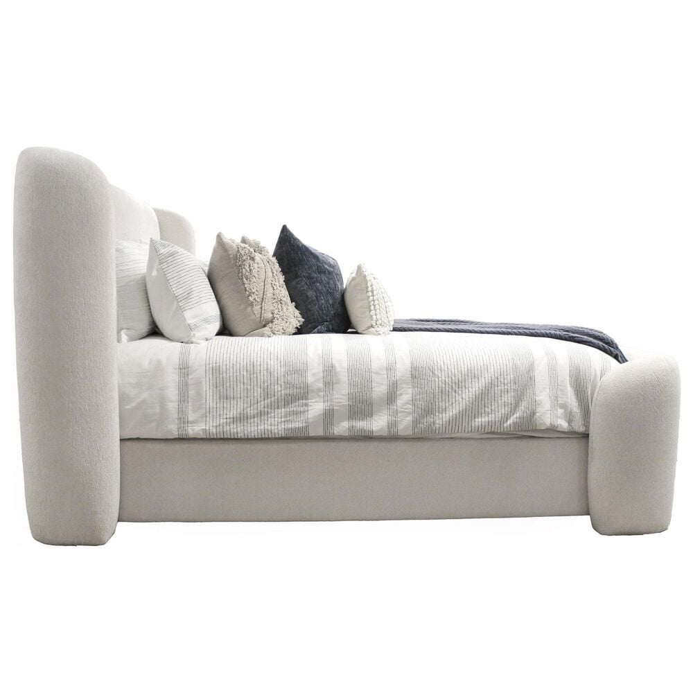 Simeon Collection Shiloh King Upholstered Bed in White Mocha, , large