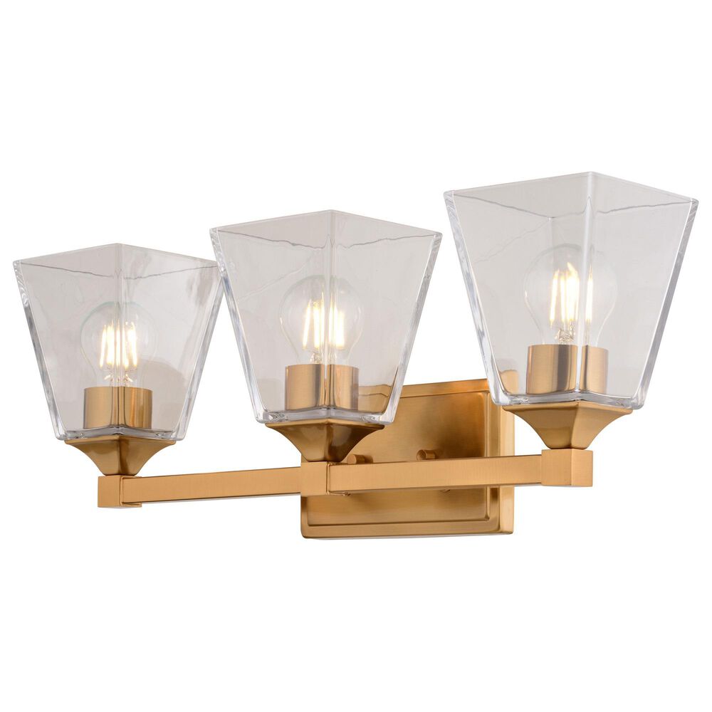 Vaxcel Wallingford 3-Light Bathroom Vanity in Modern Gold, , large