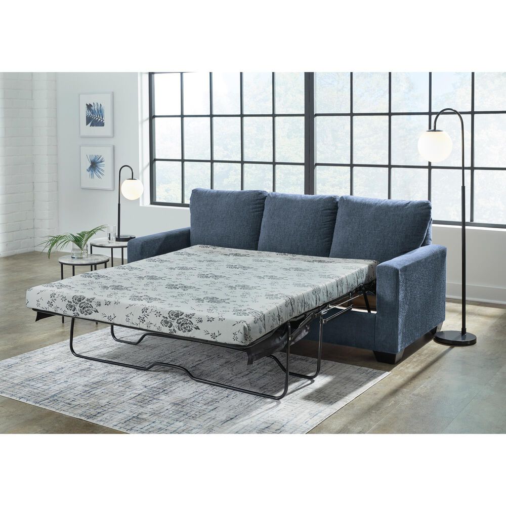 Ashley Rannis Stationary Queen Sofa Sleeper in Navy, , large