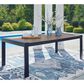 Ashley East Beach Rectangular Dining Table with Umbrella Hole in Navy Blue and Driftwood, , large
