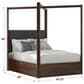 Millenium Dilenno Queen Canopy Panel Bed in Dark Brown with USB Ports, , large