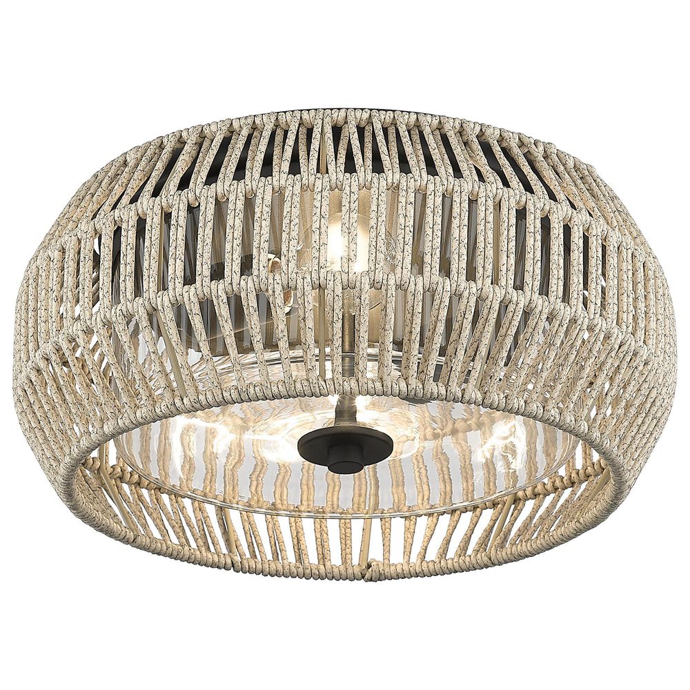 Golden Lighting Seabrooke Outdoor Flush Mount in Natural Black, , large
