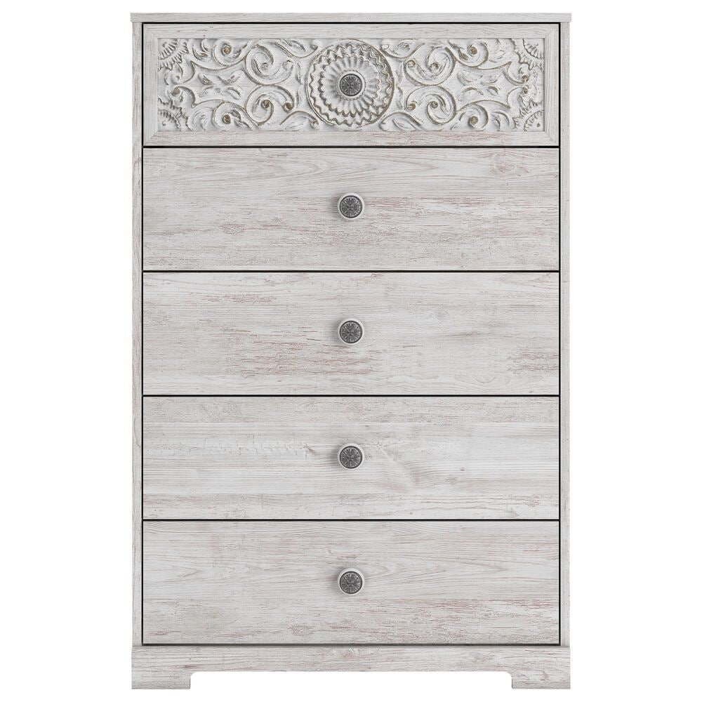 Ashley Paxberry 5-Drawer Chest in Whitewash, , large