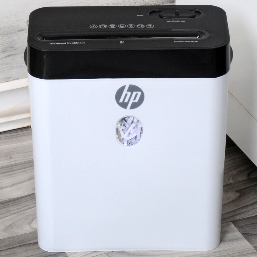 HP LC8 Cross Cut Shredder in White, , large