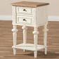 Baxton Studio Marquetterie 2-Drawer Nightstand in Weathered Oak and Distressed White Wash, , large