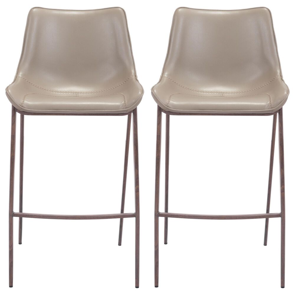Zuo Modern Magnus Bar Stool in Gray &#40;Set of 2&#41;, , large