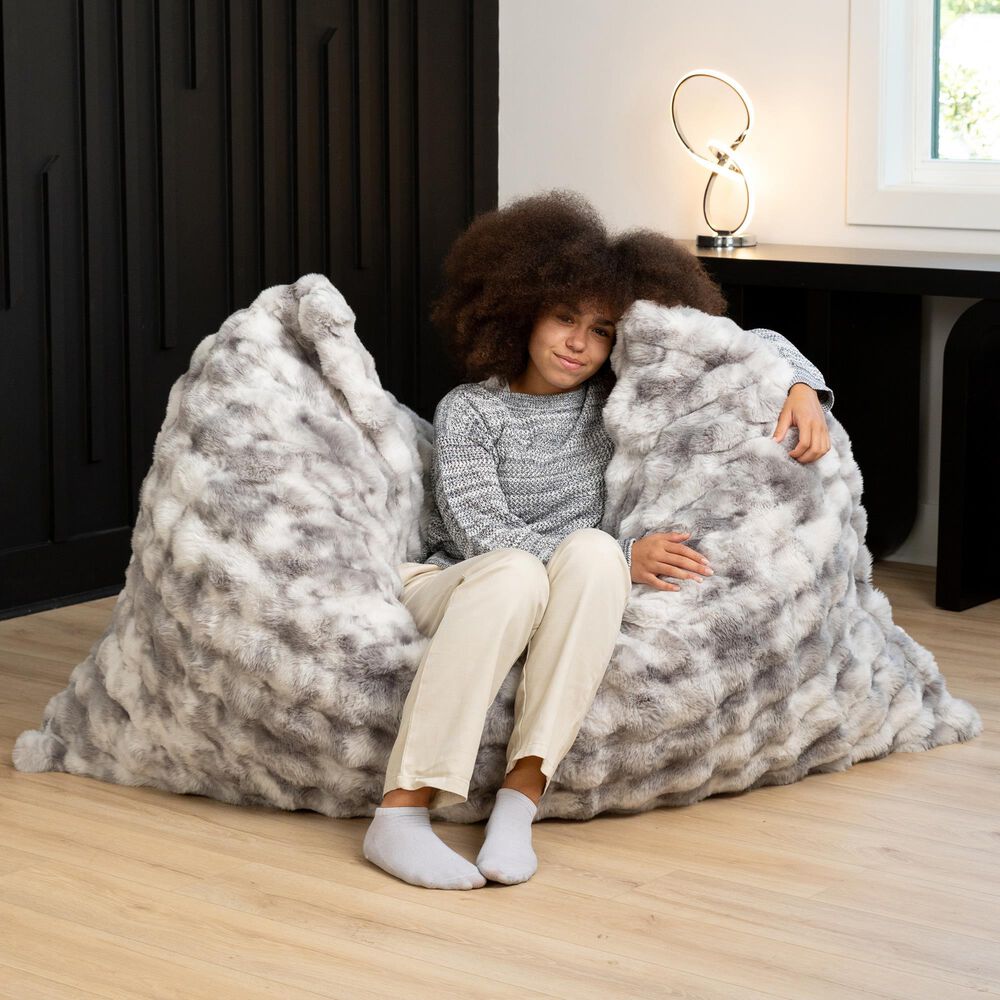 Jaxx LoungePuff Floor Bean Bag Cushion in Phantom Grey, , large