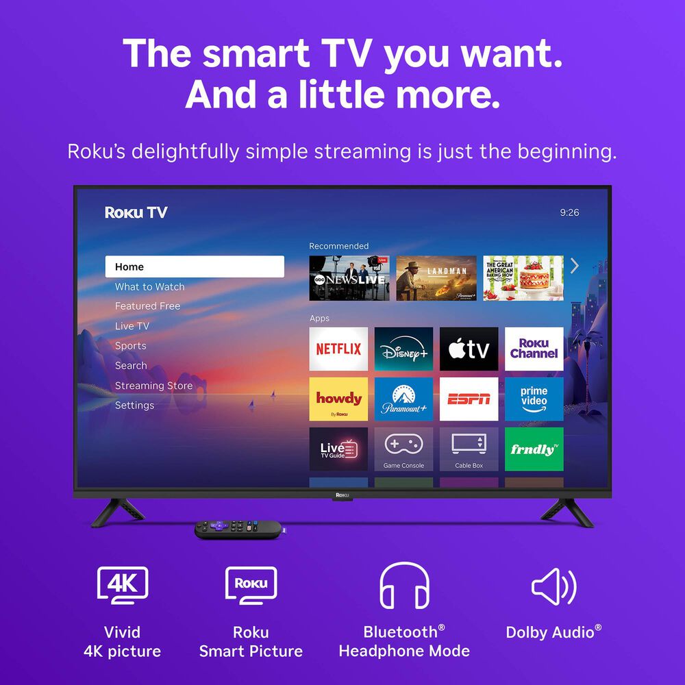 Roku 43" Class Select Series 4K UHD in Black - Smart TV, , large
