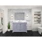 Lexora Home Dukes 48" Single Bathroom Vanity in Dark Grey with 2 cm White Cultured Marble Top and Rectangular Sink, , large