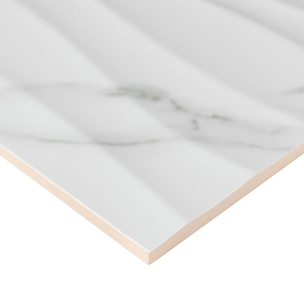 MS International Dymo Statuary Wavy White 12&quot; x 24&quot; Ceramic Tile, , large