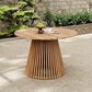Hearth and Haven Outdoor Round Dining Table in Light Teak - Table Only, , large