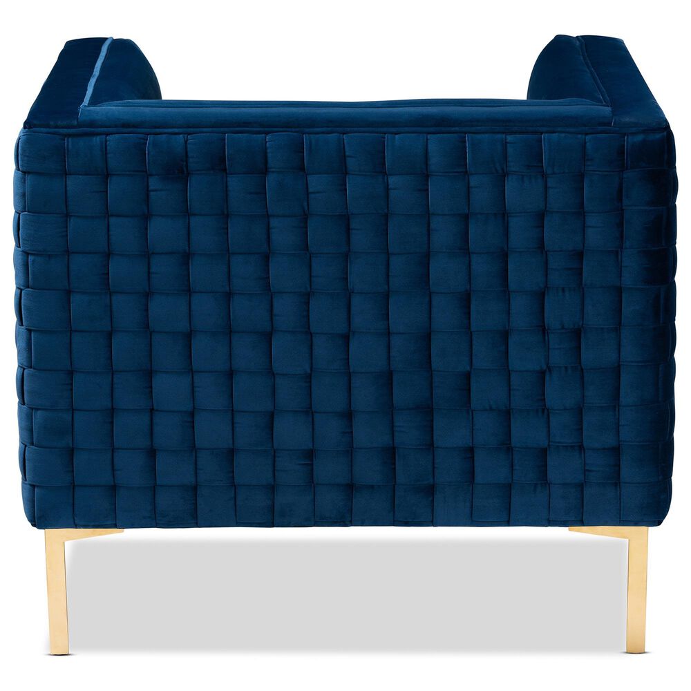 Baxton Studio Seraphin Arm Chair in Navy Blue, , large