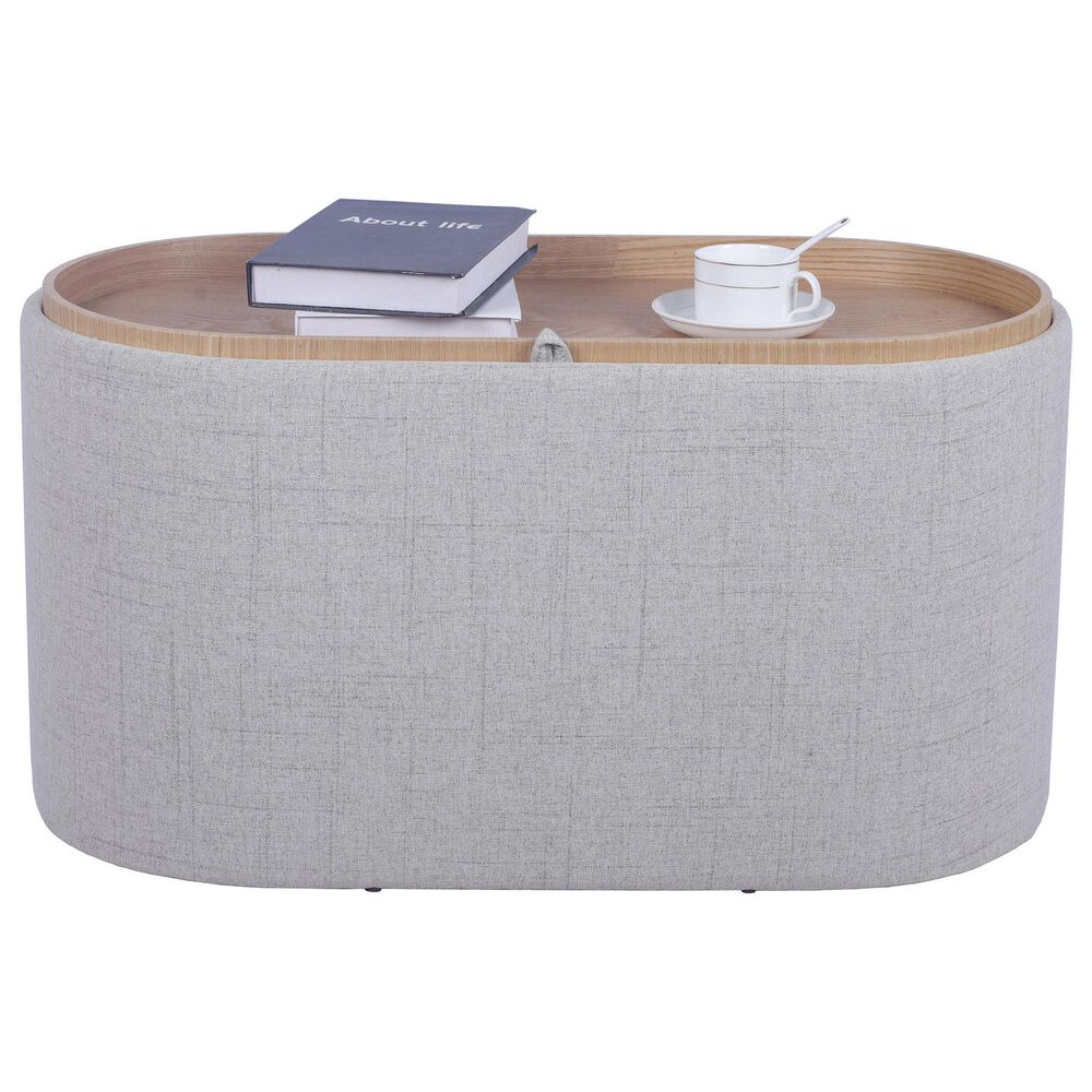 Rta Products Storage Ottoman with Reversible Tray Top in Natural, , large