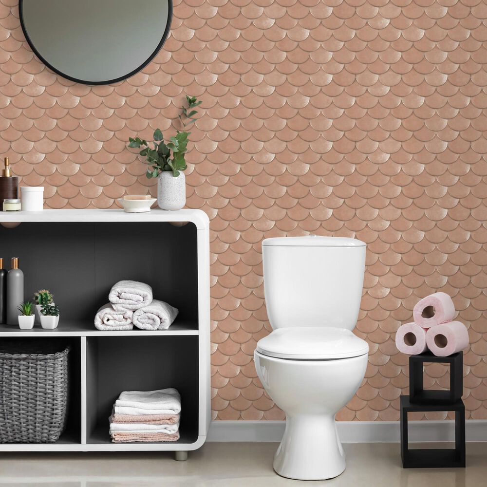 Tempaper Brass Belly 396&quot; x 20.5&quot; Peel and Stick Wallpaper in Blush, , large