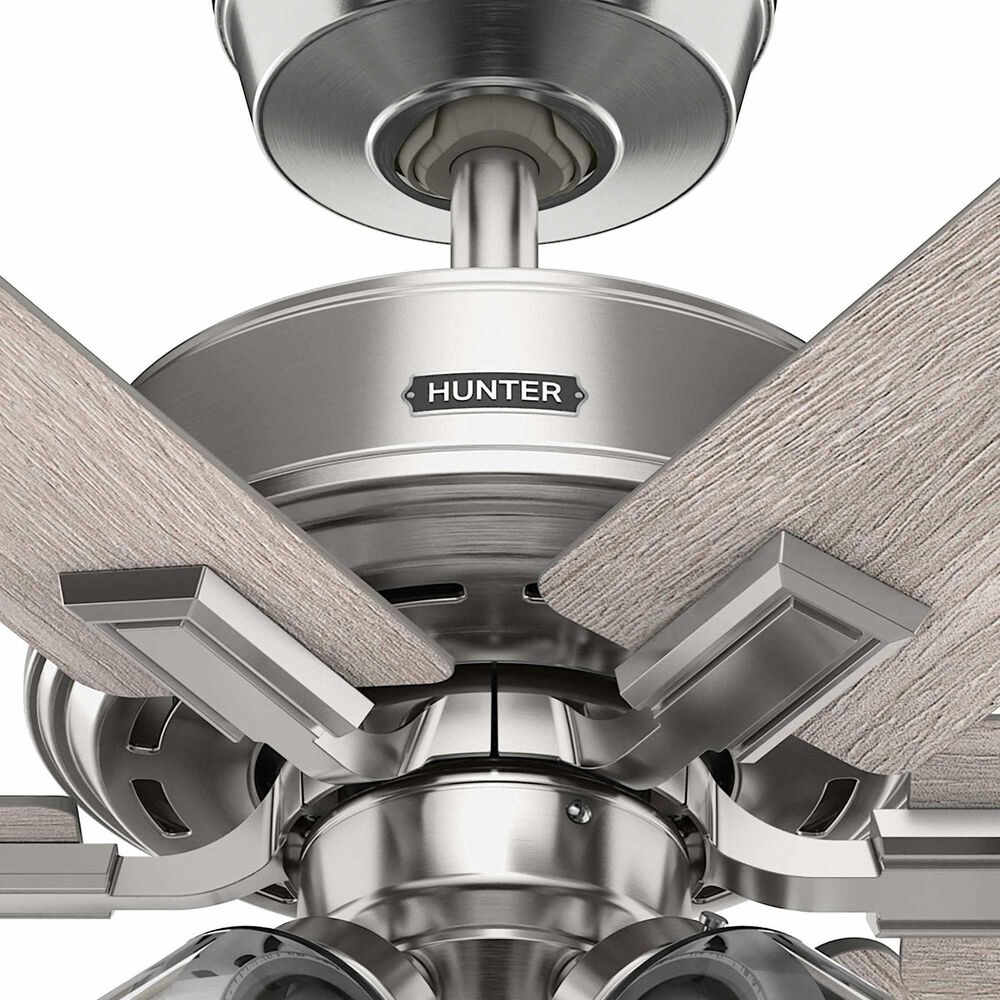 Hunter Fonthill 52&quot; Ceiling Fan with LED Lights in Brushed Nickel, , large