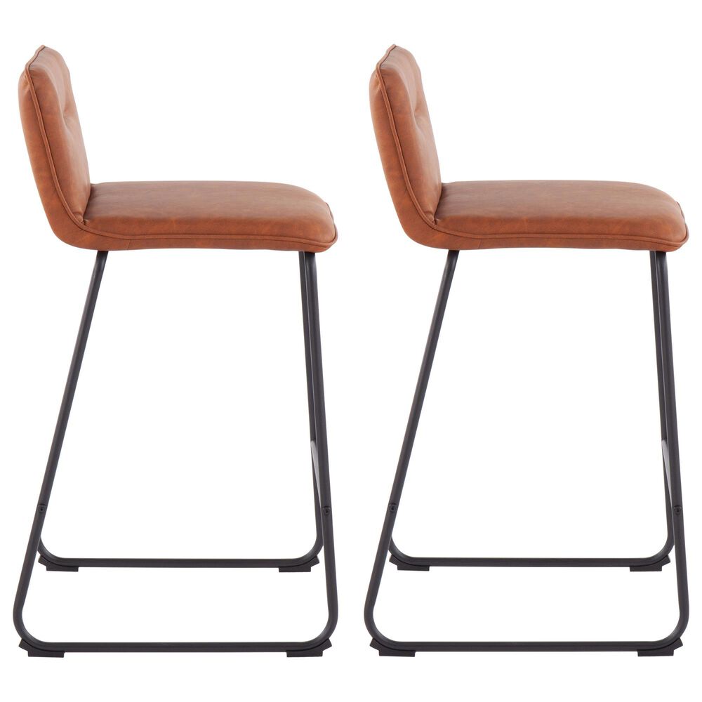 Lumisource Casper Counter Stool in Camel/Black &#40;Set of 2&#41;, , large