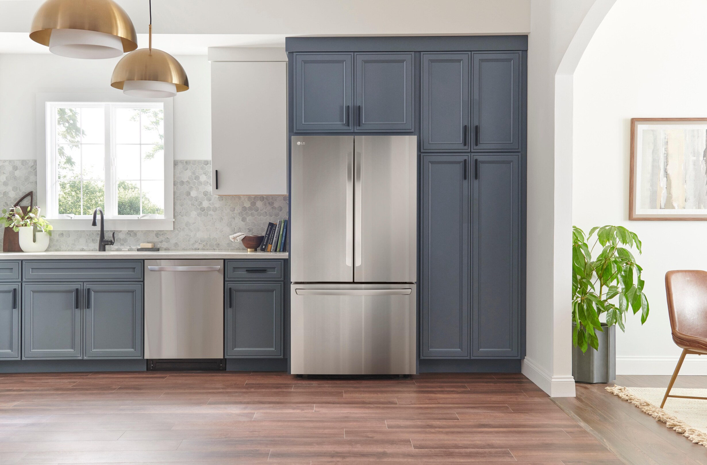 LG 27 Cu. Ft. Smart Counter Depth Max French Door Refrigerator in PrintProof Stainless Steel NFM