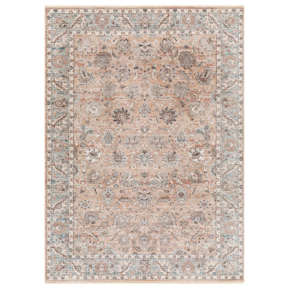 Surya Carlisle Oriental 2"11" x 7"3" Mauve, Pale Blue, Ivory, Light Gray, Brick Red, Dusty Sage and Medium Brown Runner, , large