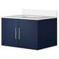 Lexora Home Geneva 30" Single Bathroom Vanity in Navy Blue with 2 cm White Quartz Top and Rectangular Sink, , large