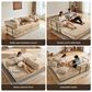 HOMLUX 80" Convertible Modular Sofa Bed in Beige, , large