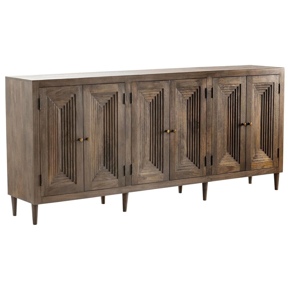 Slatehouse Highland Park 90" 6-Door Media Cabinet in Brown, , large