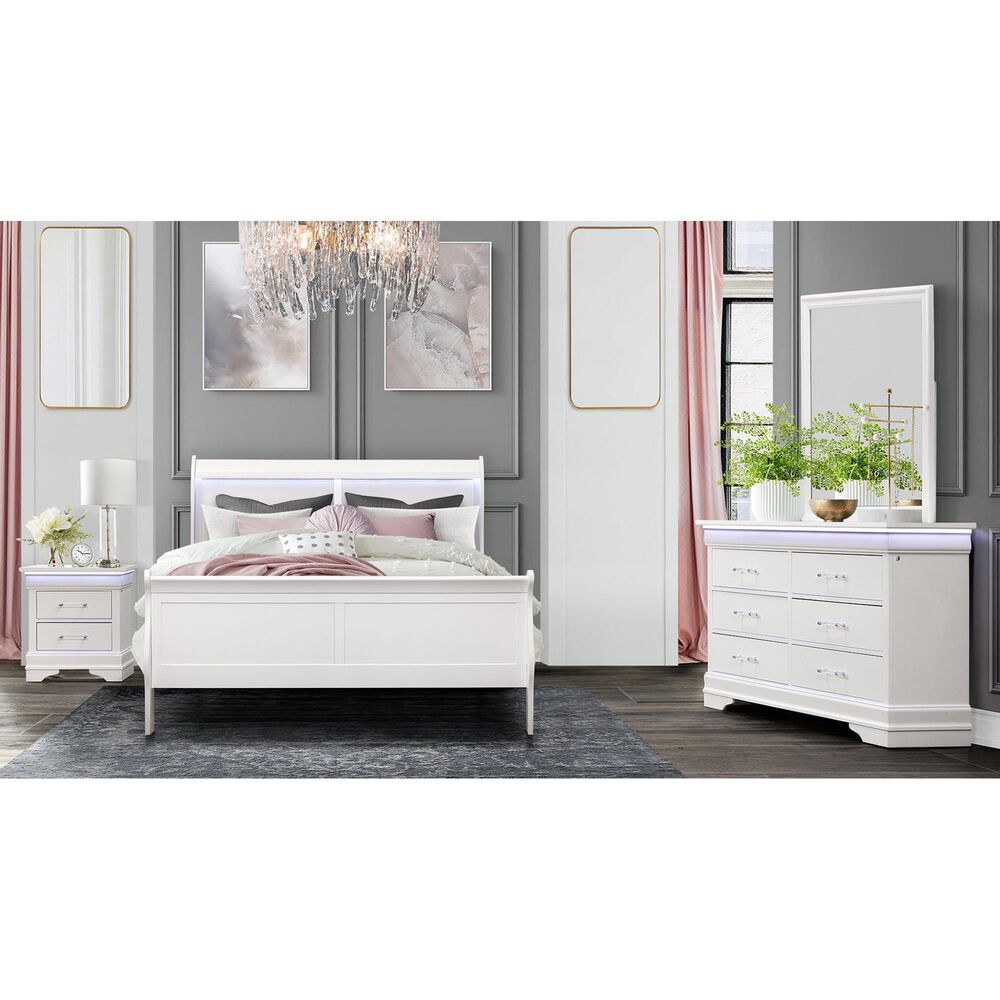 Global Furniture USA Charlie 2-Drawer Nightstand in White, , large