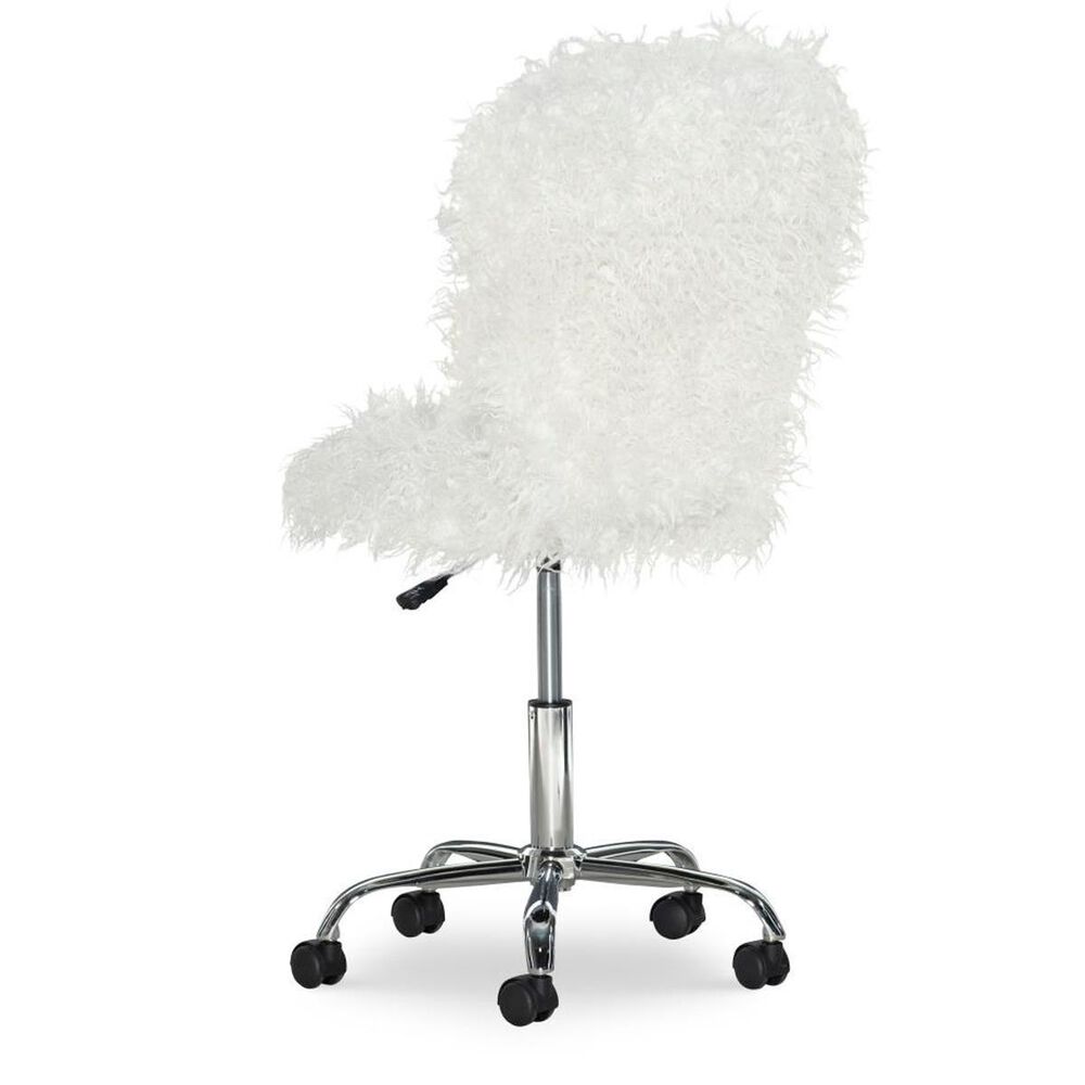 Linden Boulevard Flokati Armless Office Chair in Faux Fur, , large