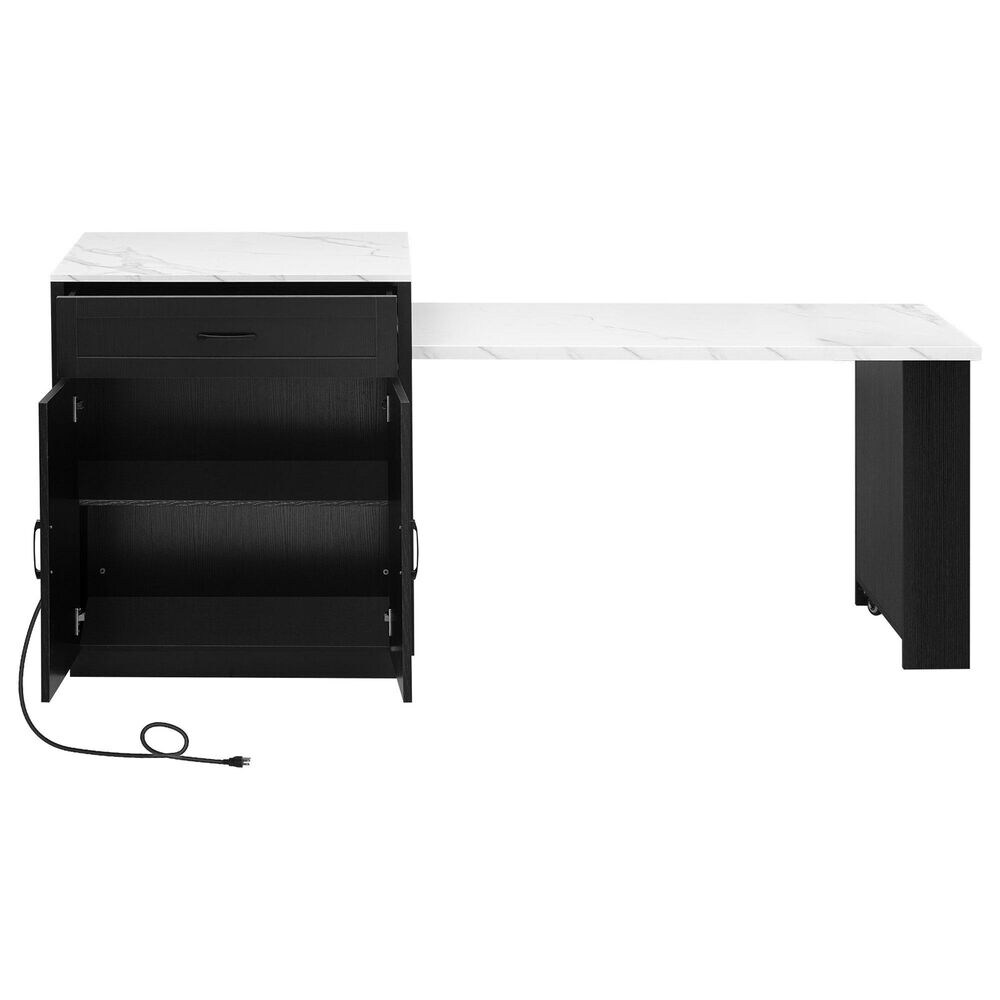 HOMLUX 83" Kitchen Island in Black, , large