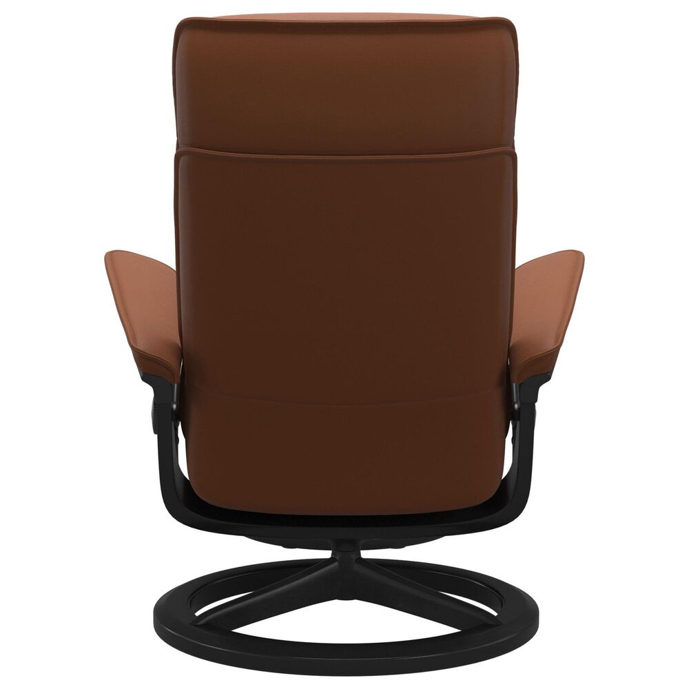 Stressless Admiral Medium Leather Chair and Ottoman Set in New Cognac, , large