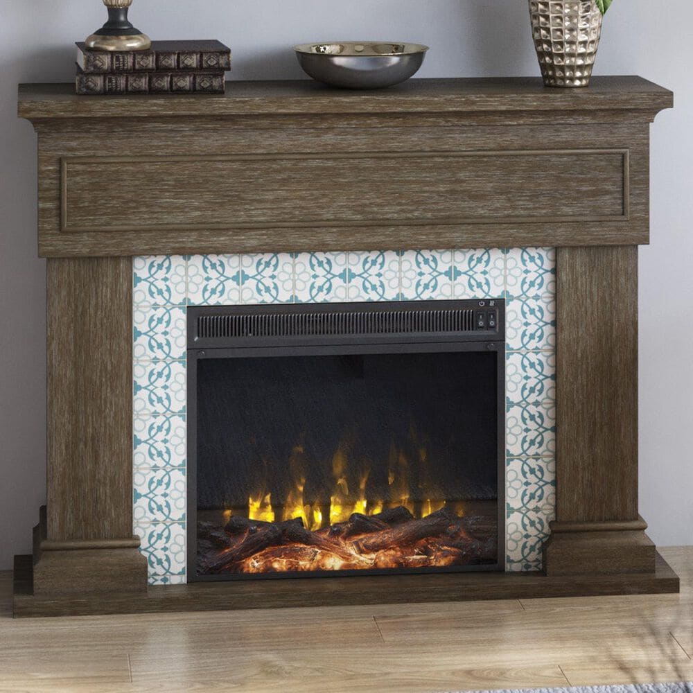 Classic Flame Twin Star 47" Wall Mantel Electric Fireplace with Reversible Surround in Hooper Oak, , large