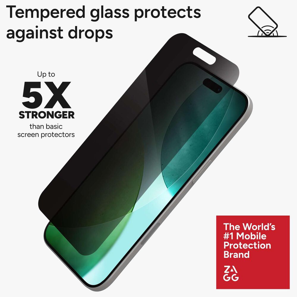 Zagg InvisibleShield XTR Privacy Glass Screen Protector for Apple iPhone Air in Clear, , large
