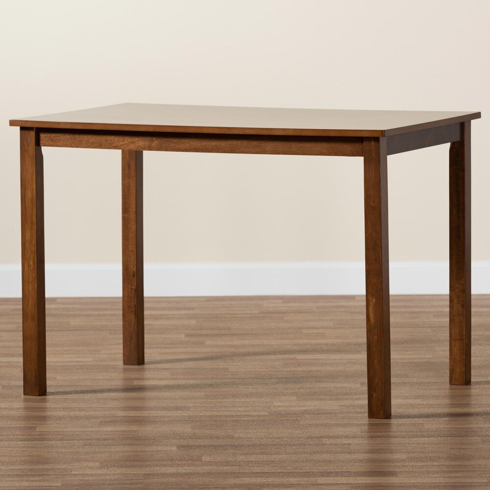 Baxton Studio Eveline Dining Table in Walnut Brown - Table Only, , large
