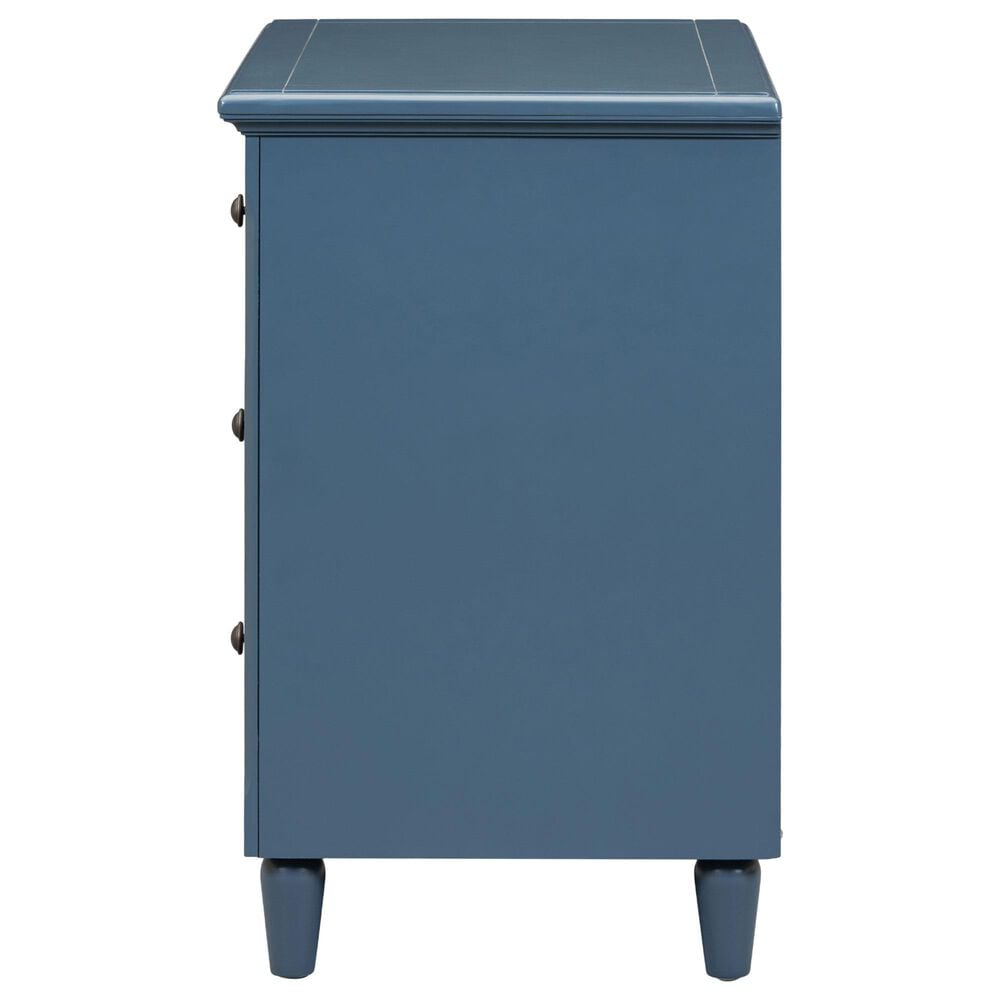 Hearth and Haven 3-Drawer Nightstand with Smooth Gliding Rails in Blue, , large