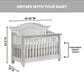 Oxford Baby London Lane 4-In-1 Convertible Crib in Vintage White, , large